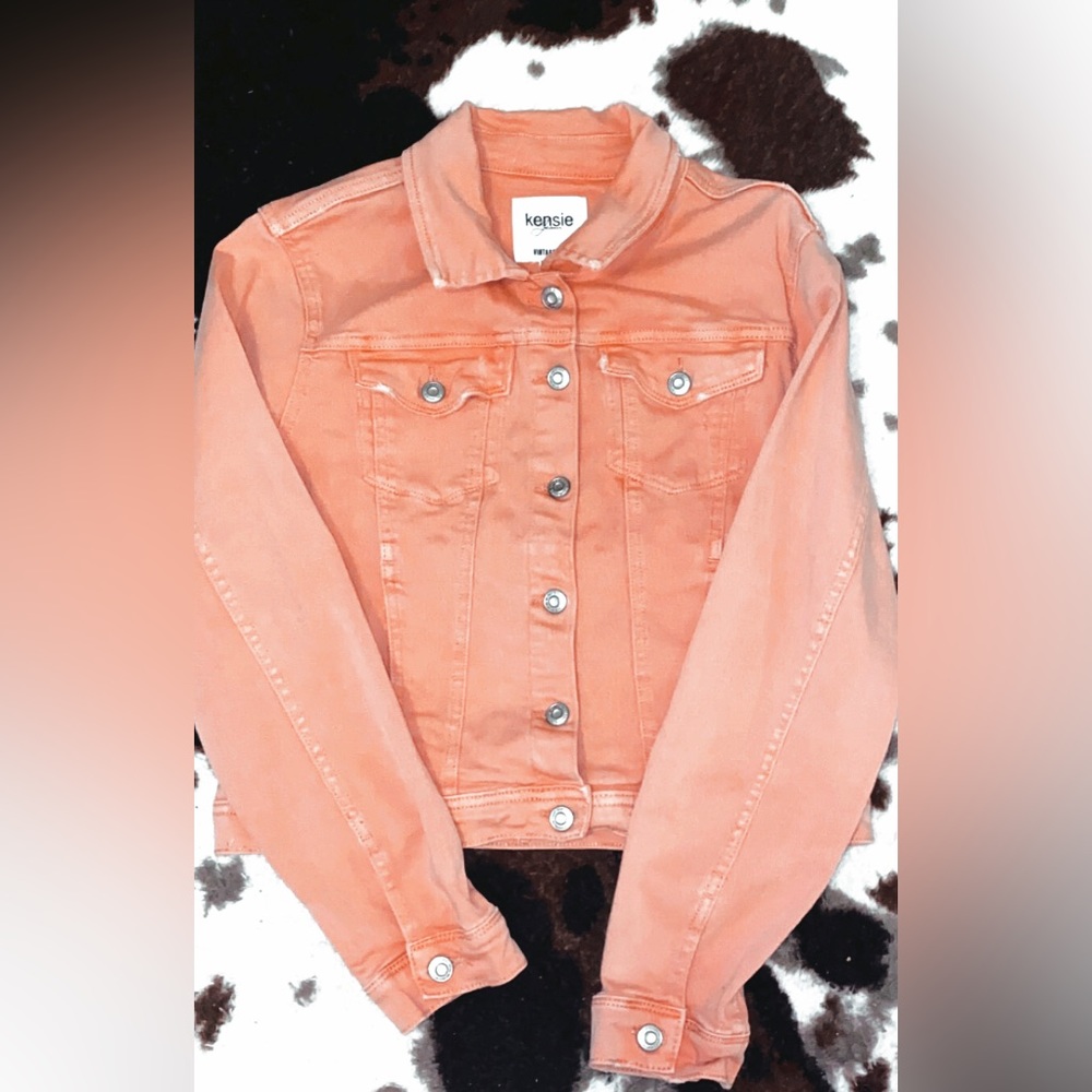 Pink denim jacket